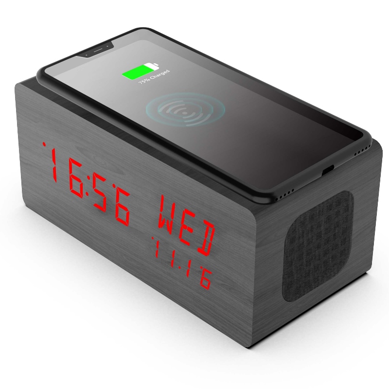 Radio de reloj Bluetooth FB-CR8J780X con cargador inalámbrico Qi
